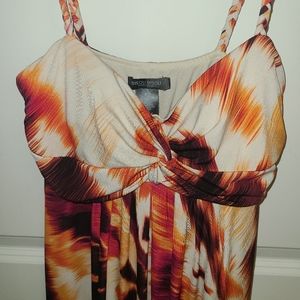 Bisou Bisou magenta and orange maxi dress